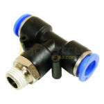 Pneumatic Push in Male Threaded Connector Tee for PU Pipe