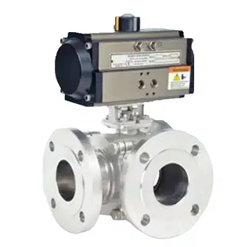 3 Way Ball Valve Pneumatic Actuator operated 'L' / 'T' Port Screwed / Flange End Class 150# / 300# - Image 5
