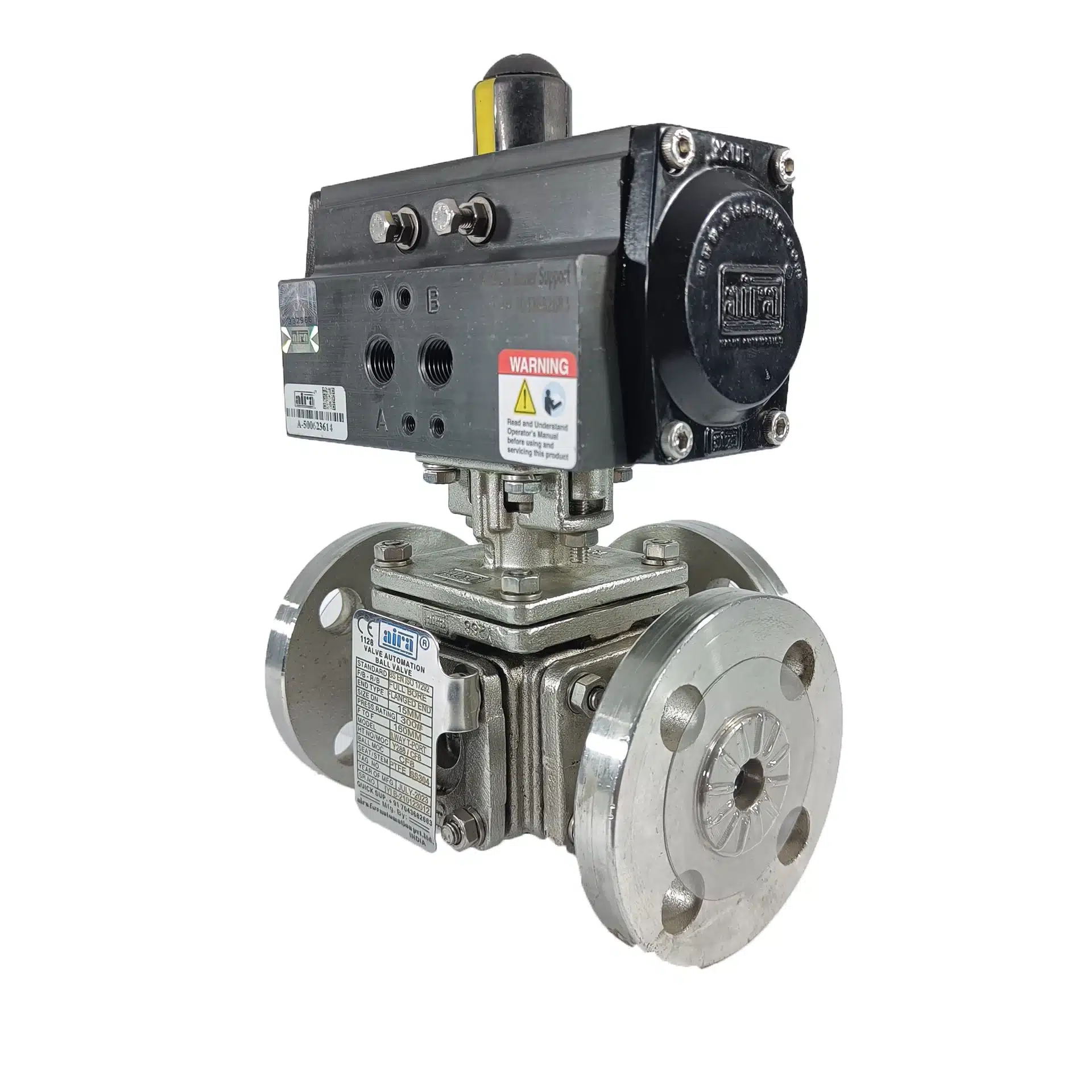 3 Way Ball Valve Pneumatic Actuator operated 'L' / 'T' Port Screwed / Flange End Class 150# / 300# - Image 4