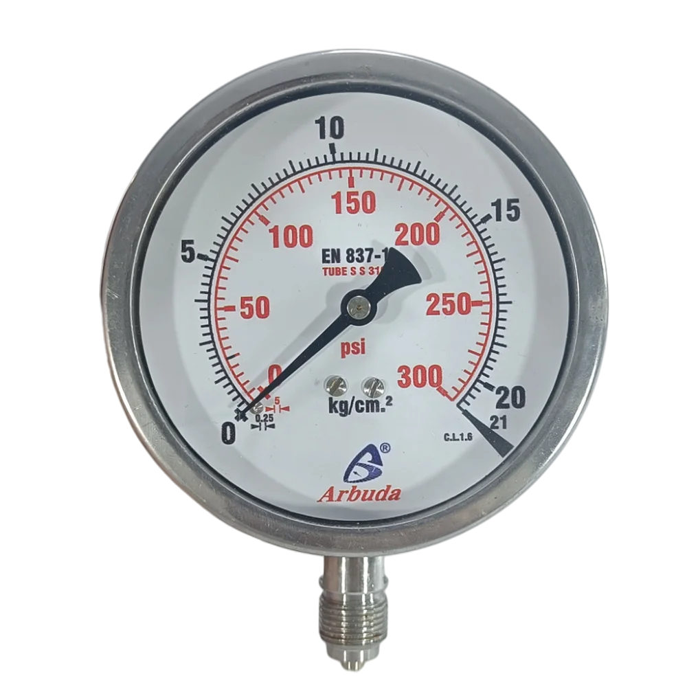 Pressure-gauge-4-inch-dial-21kg-bottom-connection