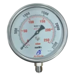 MMWC Pressure Gauge Bourdon Type All SS 6" Dial Bottom Connection