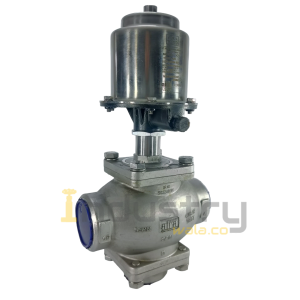 Aira 3LCS Pneumatic Actuator operated SS Body Straight Type Mixing and Diverting On/Off Control Valve